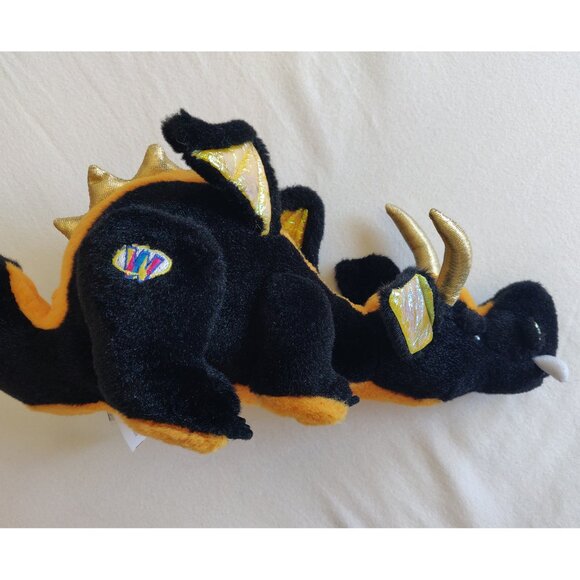GANZ Webkinz Lava Dragon Plush Toy Stuffed Animal 11" Black Orange. NO CODE - Picture 2 of 4